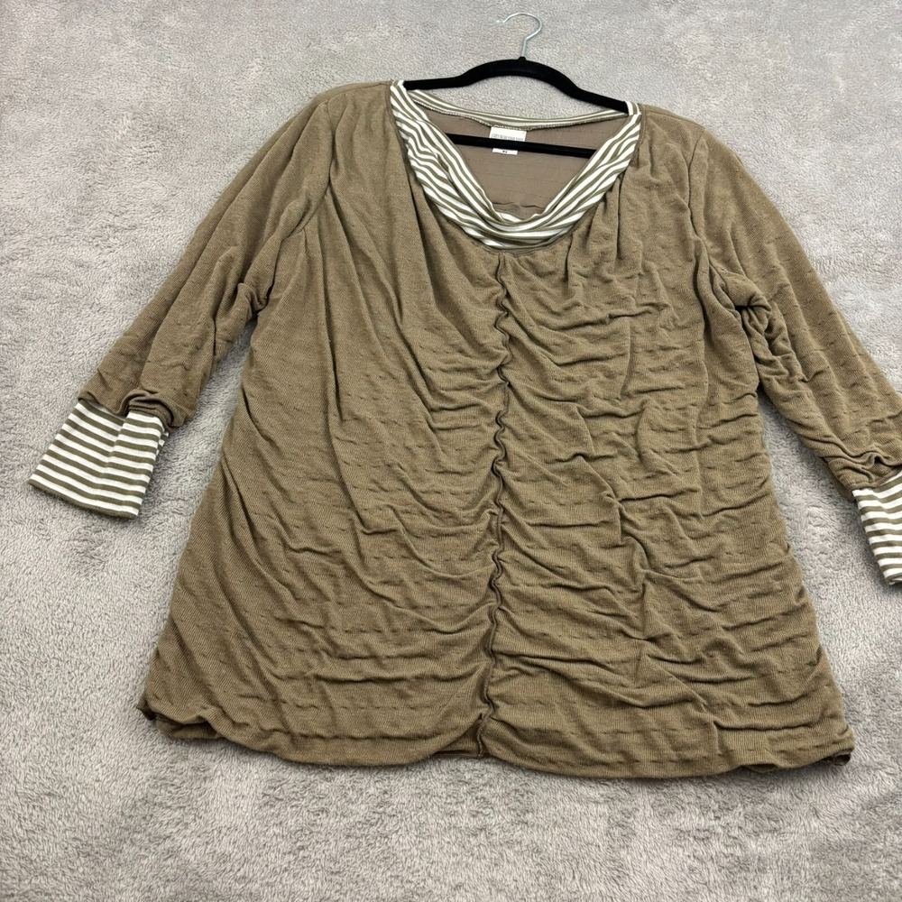 VTG NTCO Nomadic Traders Ruffle Sweater Womens XL Brown Goblincore Y2K Grunge‎